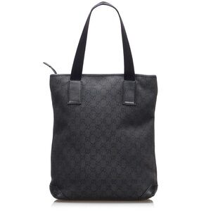 Gucci Black Monogram Canvas Tote with Web Handles